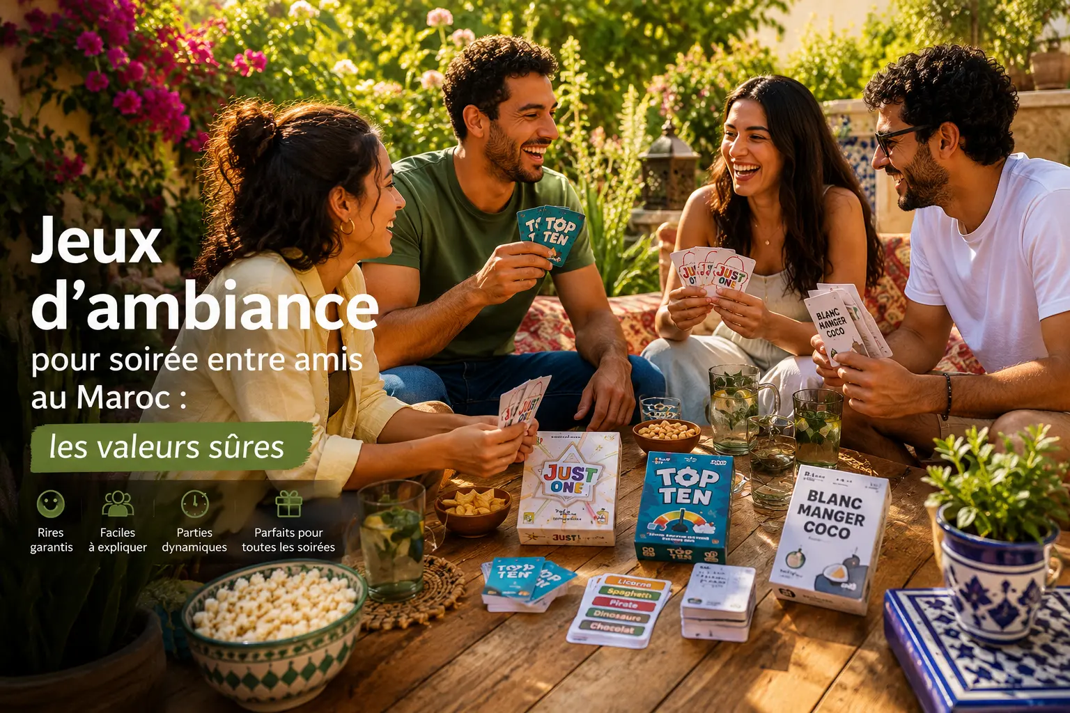 Jeux d’ambiance pour soirée entre amis au Maroc : les valeurs sûres